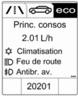 OPEL ZAFIRA TOURER - Menu d'informations ECO - 2