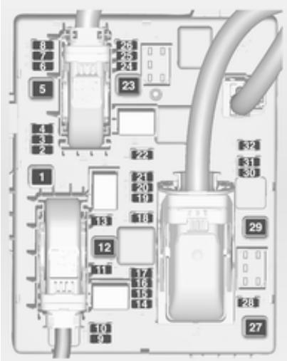 OPEL ZAFIRA TOURER - Affectations de fusibles - 1