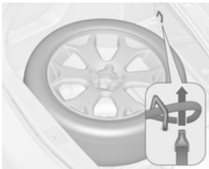 OPEL ASTRA 2012 - Rangement d'une roue endommagée dans le coffre, modèle 5 portes - 1