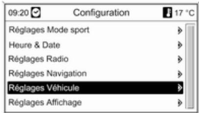 OPEL ASTRA 2012 - Sélection des menus et des réglages - 1