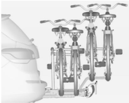 OPEL ASTRA 2012 - Système de transport arrêté pour quatre vélos - 1