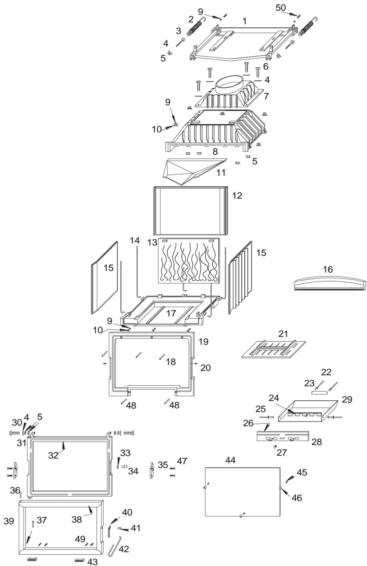 INVICTA FOYER 700 GRANDE VISION RELEVABLE PAR RESSORT - INSTRUCTIONS POUR L'ENCASTREMENT DE L'APPAREIL. - 6
