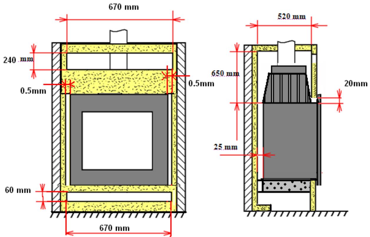 INVICTA 750 ROCHE - INSTRUCTIONS POUR L'ENCASTREMENT DE L'APPAREIL. - 1