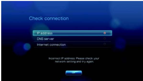 WESTERN DIGITAL WD TV LIVE HD MEDIA PLAYER - Vérification de la connexion réseau - 3