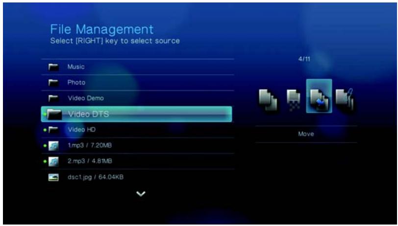 WESTERN DIGITAL WD TV LIVE HD MEDIA PLAYER - Déplacement de fichiers - 3