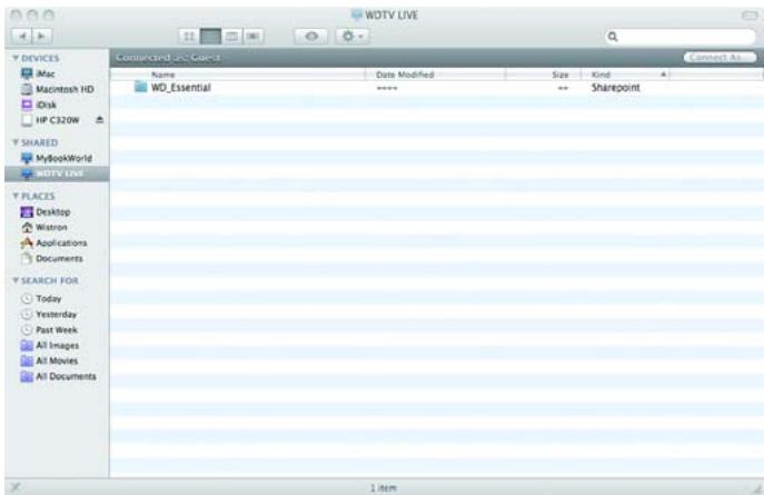 WESTERN DIGITAL WD TV LIVE HD MEDIA PLAYER - Déplacement de fichiers entre le media player et un ordinateur mac - 1