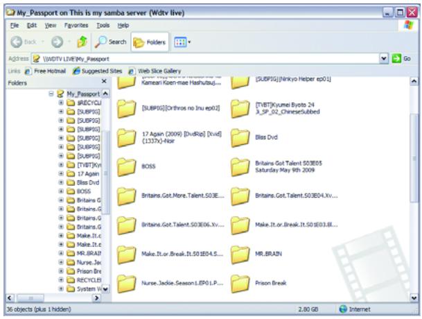 WESTERN DIGITAL WD TV LIVE HD MEDIA PLAYER - Déplacement de fichiers entre le media player et un ordinateur windows XP - 3