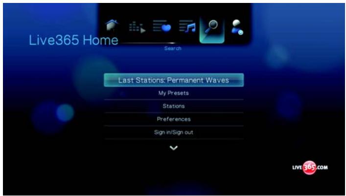 WESTERN DIGITAL WD TV LIVE HD MEDIA PLAYER - Recherche d'une station LIVE365 - 1