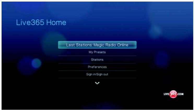 WESTERN DIGITAL WD TV LIVE HD MEDIA PLAYER - Écoute d'une station LIVE365 - 4