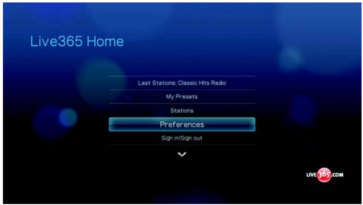 WESTERN DIGITAL WD TV LIVE HD MEDIA PLAYER - Préférences LIVE365 - 4