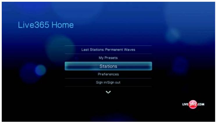 WESTERN DIGITAL WD TV LIVE HD MEDIA PLAYER - Écoute d'une station LIVE365 - 1