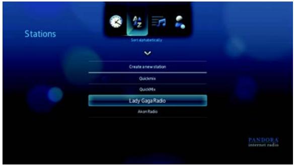 WESTERN DIGITAL WD TV LIVE HD MEDIA PLAYER - Tri des stations pandora - 1