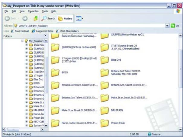WESTERN DIGITAL TV LIVE - Déplacement de fichiers entre le lecteur multimédia et un ordinateur Windows XP - 3