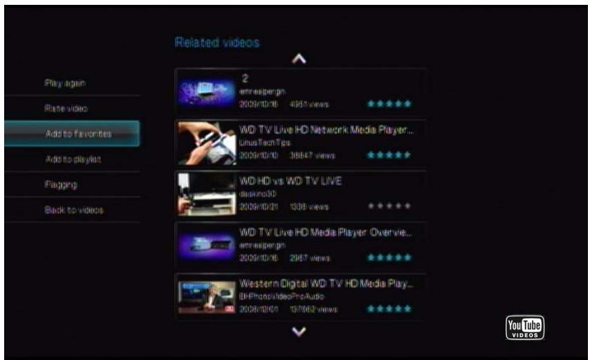 WESTERN DIGITAL TV LIVE - Ajouter des videos aux favoris - 1