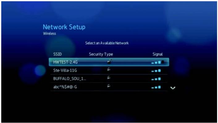 WESTERN DIGITAL TV LIVE - Configuration de réseau sans fil - 6