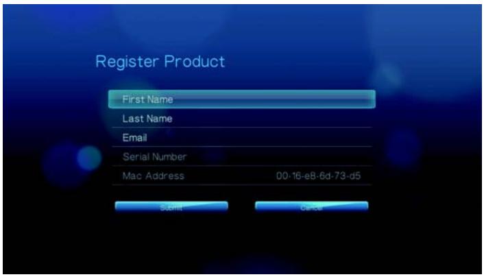 WESTERN DIGITAL TV LIVE - System Registration (Enregistrement du système) - 1