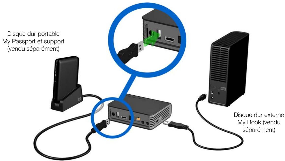 WESTERN DIGITAL TV LIVE PLUS - Étape 4 - Connecter un périphérique USB - 1