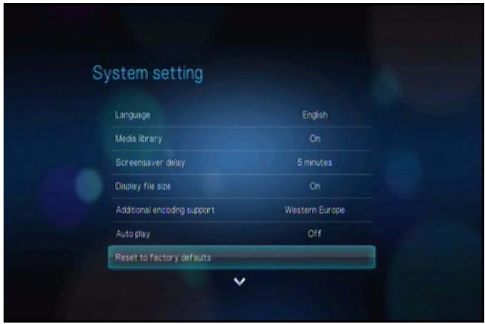 WESTERN DIGITAL TV LIVE PLUS - Reset to Factory Defaults (Réinitialissez aux paramètres d'usine par défaut) - 1