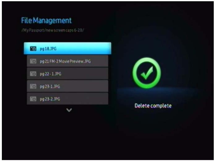 WESTERN DIGITAL TV MINI MEDIA PLAYER - Suppression de fichiers - 5