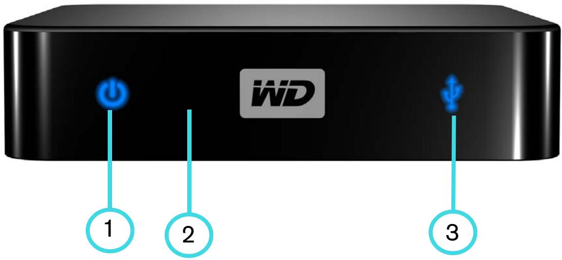WESTERN DIGITAL TV MINI MEDIA PLAYER - Témoins LED - 1