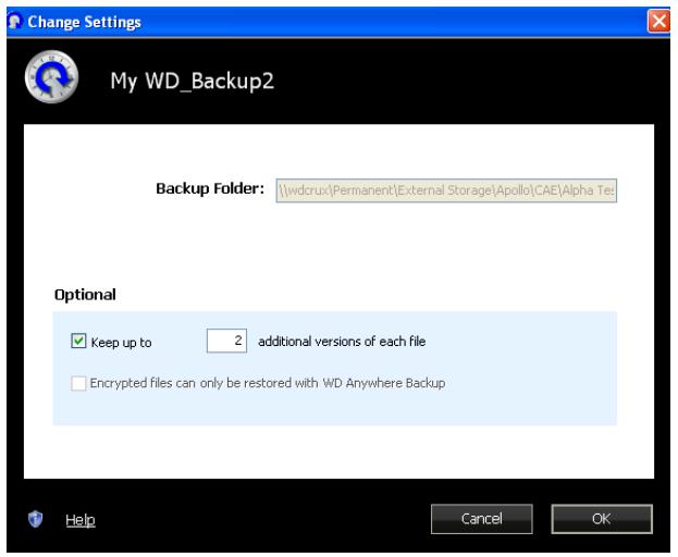 WESTERN DIGITAL MY BOOK WORLD EDITION - Modification des paramètres du plan de sauvégarde - 1
