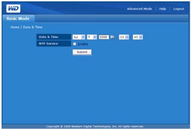 WESTERN DIGITAL MY BOOK WORLD EDITION - Date &amp; Time (Date et heures) - 3