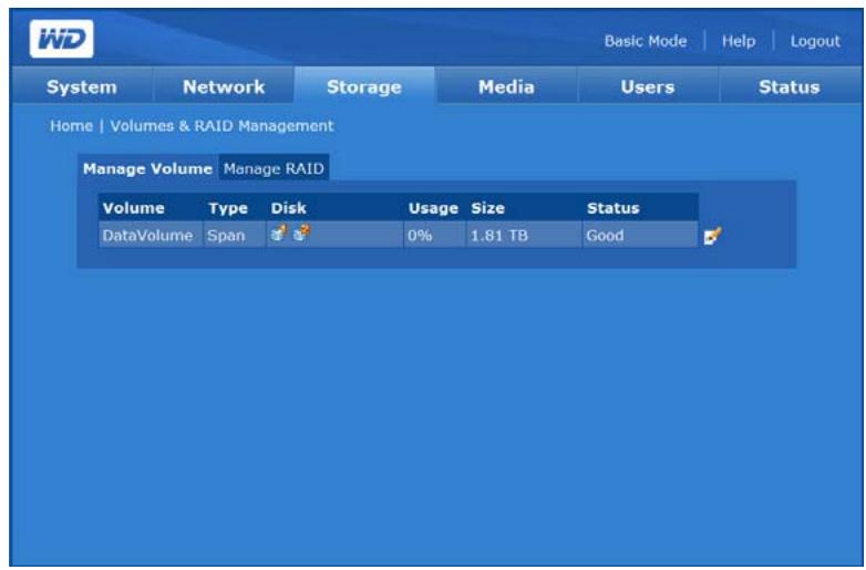 WESTERN DIGITAL MY BOOK WORLD EDITION II - Gestion d'un volume (my book world edition II) - 1