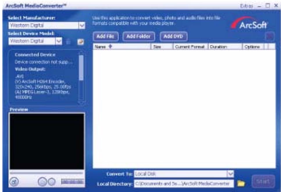 WESTERN DIGITAL WD TV HD MEDIA PLAYER - Convertir le content en un format usable - 1