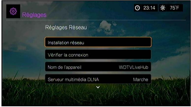 WESTERN DIGITAL WD TV LIVE HUB MEDIA CENTER - Configuration de la connexion Ethernet (filaire) - 3