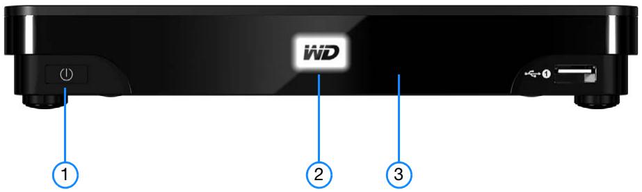 WESTERN DIGITAL WD TV LIVE HUB MEDIA CENTER - Bouton d'alimentation et voyant - 1