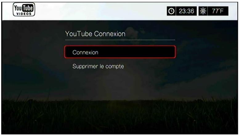 WESTERN DIGITAL WD TV LIVE HUB MEDIA CENTER - Connexion à votre compte YouTube - 4
