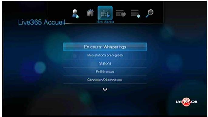 WESTERN DIGITAL WD TV LIVE PLUS HD MEDIA PLAYER - Affichage de la station en cours d'écoute - 1
