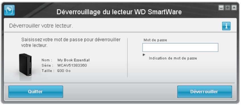 WESTERN DIGITAL MY BOOK ESSENTIAL - Déverrouillage du lecteur sans le logiciel WD SmartWare - 1