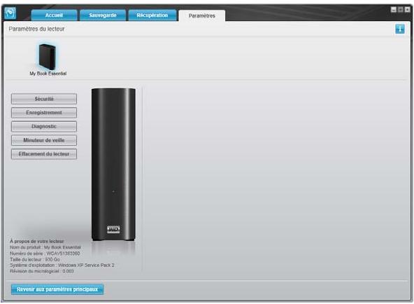 WESTERN DIGITAL MY BOOK ESSENTIAL - Protection du lecteur par mot de passage - 1