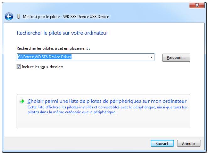 WESTERN DIGITAL MY BOOK ESSENTIAL - Allez à Poste de travail, faîtes un double-clic sur le lecteur VCD My Book, faîtes un double-clic sur les dossiers Extras, et sélectionnez Pilote de péripérisque WD SES : - 1