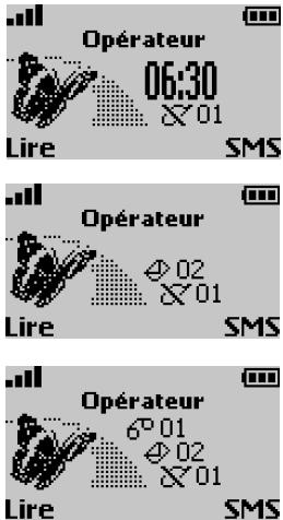 MITSUBISHI TRIUM GEO GPRS - Indications d'appels sans réponse, de messages répondeur et de nouveaux messages courts reçus - 1
