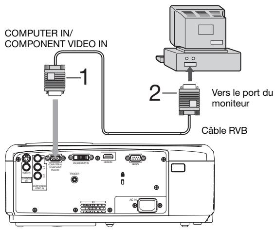 MITSUBISHI HC5000 - Raccordement du projecteur à l'ordinateur - 1