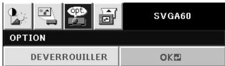 MITSUBISHI SD105U - Pour annuler la fonction de verrouillage par mot de salle : - 1