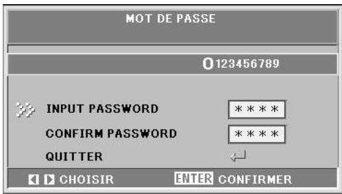 MITSUBISHI SD105U - Pour activer la fonction de verrouillage par mot de passer : - 2
