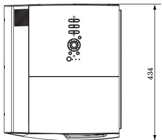 MITSUBISHI XL5980LU - Vues de l'appareil dans les trois dimensions (mm) - 1