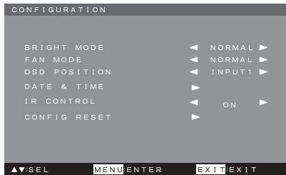 MITSUBISHI 56P-QF60LCU - Menu CONFIGURATION - 1