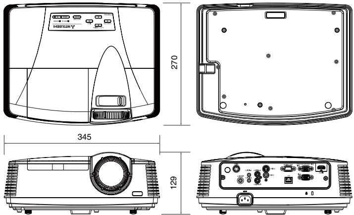 MITSUBISHI FD630U-G - Vues de l'appareil (unité : mm) - 1
