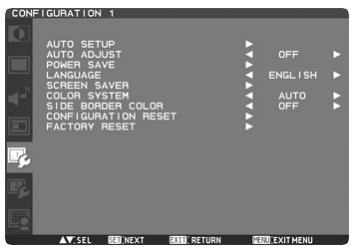 MITSUBISHI LDT421V - Menu principal - 1