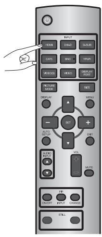 MITSUBISHI MDT651S - Procédez à la sélection à l'aide des boutons INPUT de la télécommande sans fil. - 1