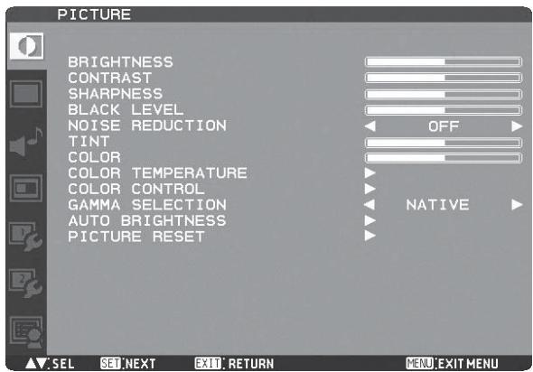 MITSUBISHI MDT651S - Opérations de base de l'osd - 1
