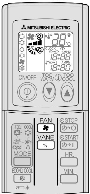 MITSUBISHI MSC-GE20VB - REGLAGE DE LA VITESSE DU VENTILATEUR ET DE LA DIRECTION DU FLUX D'AIR - 1