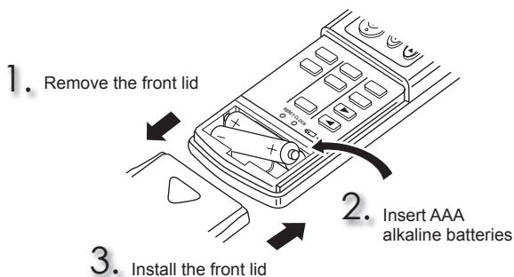 MITSUBISHI MSZ-A09NA - Installing the remote controller batteries - 1