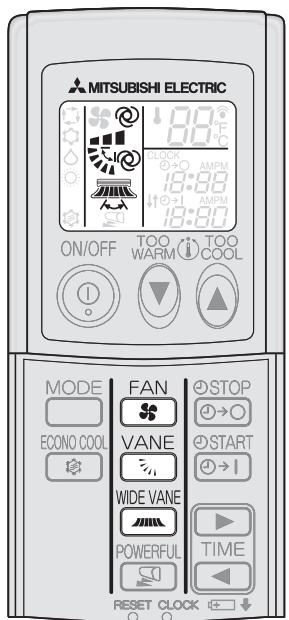 MITSUBISHI MSZ-A24NA - Réglage de la vitesse du ventilateur et de la direction du FLUX d'air - 1