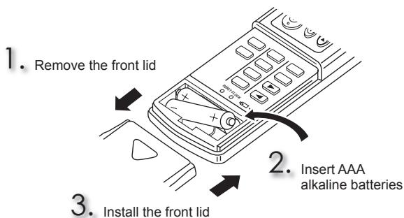 MITSUBISHI MSZ-A24NA - Installing the remote controller batteries - 1