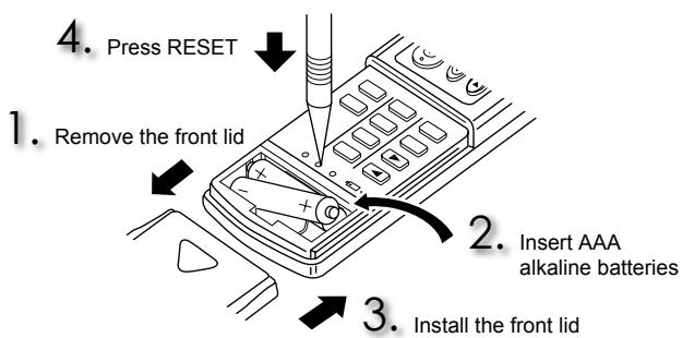 MITSUBISHI MSZ-FD09NA - Installing the remote controller batteries - 1